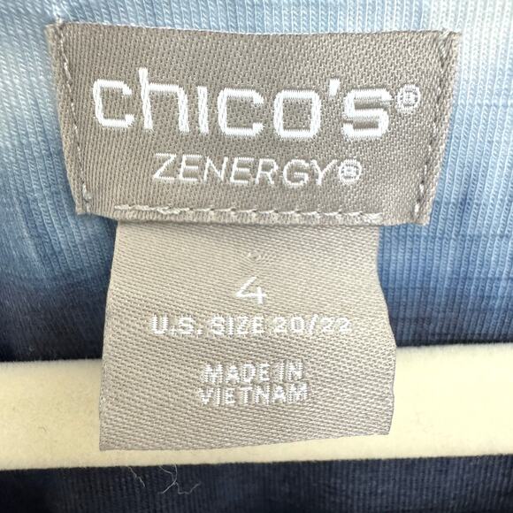 Chico's Womens T Shirt Top Size 20/22 Ombre Casual Pullover Easy Blue - Picture 2 of 5